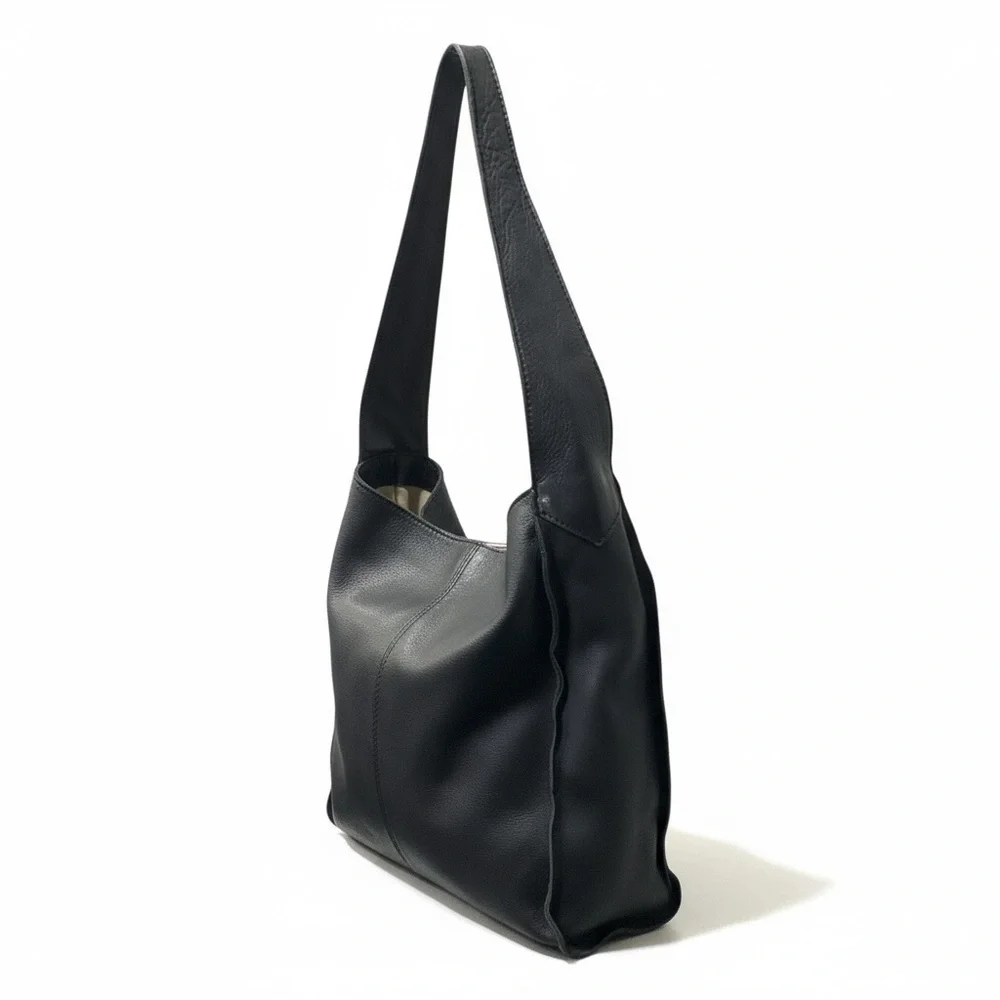 👜 American Leather Co.‎ Chevron Leather Shoulder Bag | Black Cream Mustard